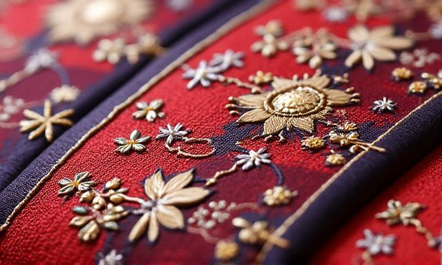 精巧な帯の刺繍